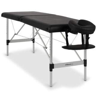 Portabel massagebänk aluminium Comfy Base  – Svart